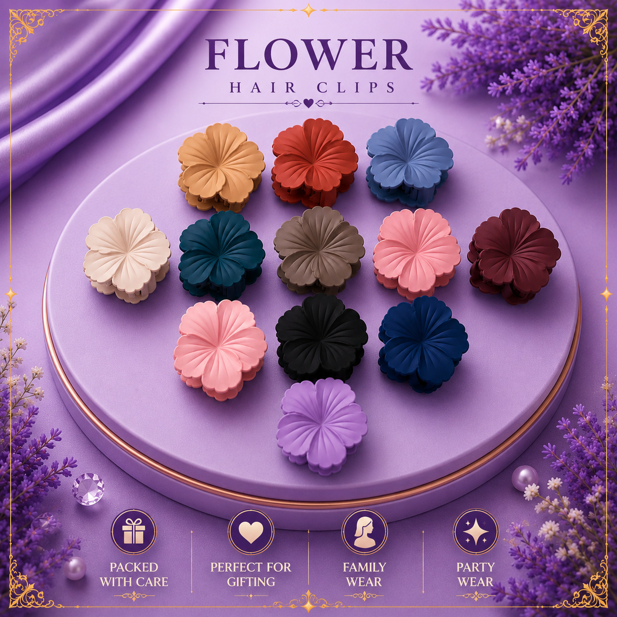 Elegant Bloom Claw Clips